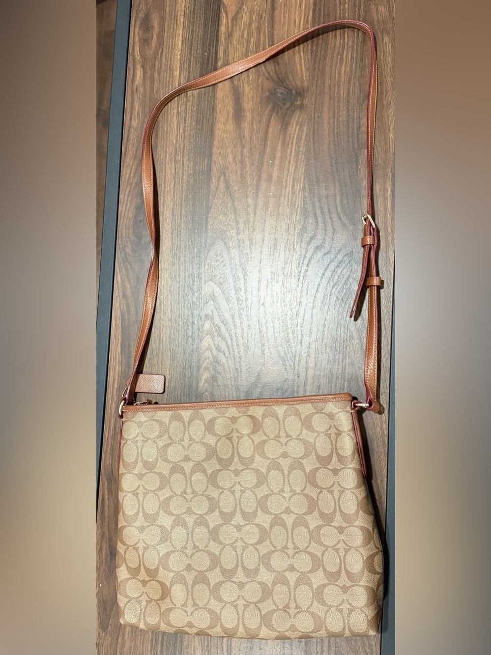 Coach Brown & Tan Signature Crossbody - Picture 4 of 4